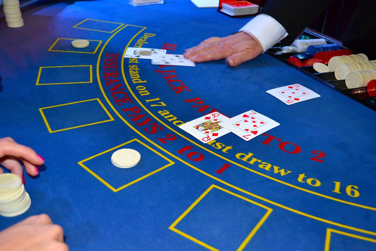 Blackjack dealer at a six-deck shoe table — procedural setup