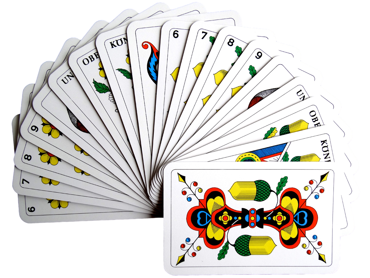 Casino playing cards arranged on green felt — six-deck shoe game