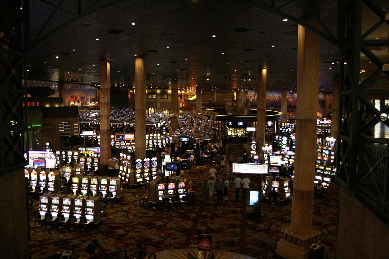 Las Vegas casino floor interior — craps tables and pit operations